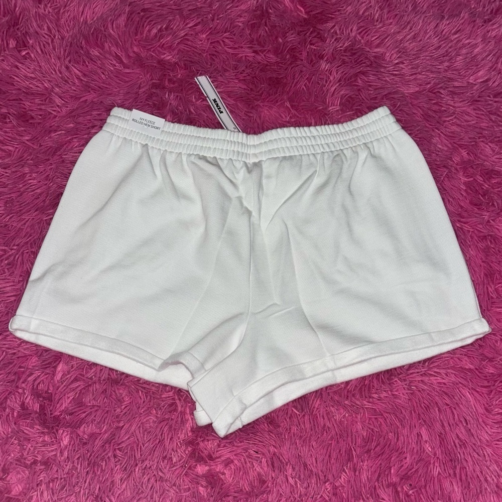 PINK Relaxed-Fit White Fleece Shorts Women Size Large - Picture 4 of 9